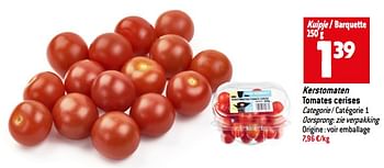 Promoties Kerstomaten tomates cerises - Huismerk - Match - Geldig van 06/12/2023 tot 12/12/2023 bij Match