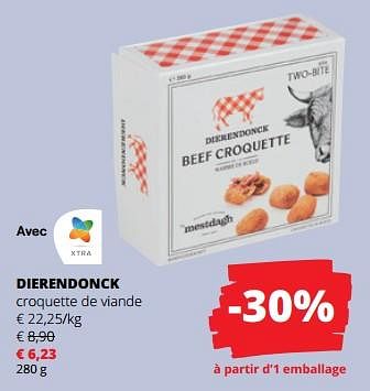 Promotions Dierendonck croquette de viande - Dierendonck - Valide de 30/11/2023 à 13/12/2023 chez Spar (Colruytgroup)