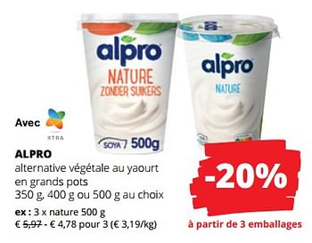 Promotions Alpro alternative végétale au yaourt nature - Alpro - Valide de 30/11/2023 à 13/12/2023 chez Spar (Colruytgroup)