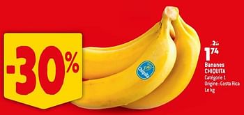 Promotions Bananes chiquita - Chiquita - Valide de 06/12/2023 à 12/12/2023 chez Match