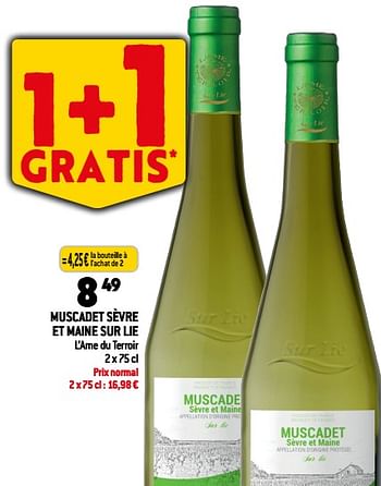 Promotions Muscadet sèvre et maine sur lie - Vins blancs - Valide de 06/12/2023 à 12/12/2023 chez Match
