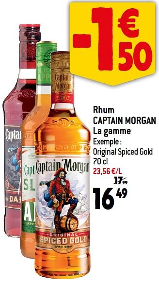 Promotions Rhum captain morgan - Captain Morgan - Valide de 06/12/2023 à 12/12/2023 chez Match