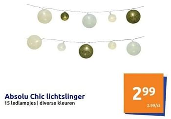 Promoties Absolu chic lichtslinger - Absolu - Geldig van 06/12/2023 tot 12/12/2023 bij Action