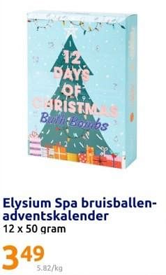 Promoties Elysium spa bruisballenadventskalender - Elysium - Geldig van 06/12/2023 tot 12/12/2023 bij Action