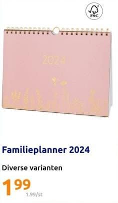 Promoties Familieplanner 2024 - Huismerk - Action - Geldig van 06/12/2023 tot 12/12/2023 bij Action