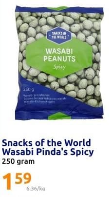 Promoties Snacks of the world wasabi pinda`s spicy - Snacks of the World - Geldig van 06/12/2023 tot 12/12/2023 bij Action