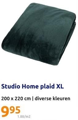 Promoties Studio home plaid xl - studio - Geldig van 06/12/2023 tot 12/12/2023 bij Action