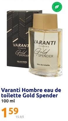 Promoties Varanti hombre eau de toilette gold spender - Varanti - Geldig van 06/12/2023 tot 12/12/2023 bij Action
