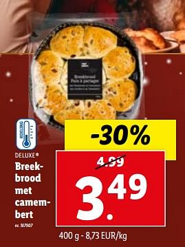 Promoties Breekbrood met camembert - Deluxe - Geldig van 13/12/2023 tot 19/12/2023 bij Lidl