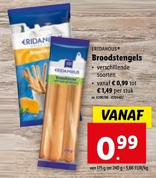 Promotions Broodstengels - Eridanous - Valide de 13/12/2023 à 19/12/2023 chez Lidl