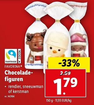 Promoties Chocoladefiguren - Favorina - Geldig van 13/12/2023 tot 19/12/2023 bij Lidl
