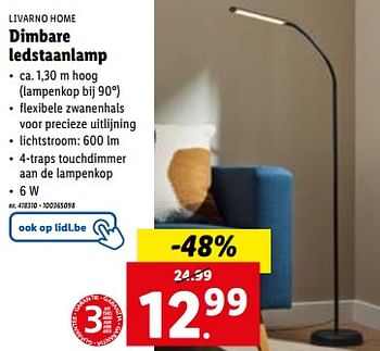 Promoties Dimbare ledstaanlamp - Livarno - Geldig van 13/12/2023 tot 19/12/2023 bij Lidl