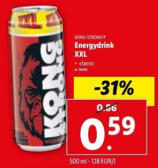 Promoties Energydrink xxl - Kong Strong - Geldig van 13/12/2023 tot 19/12/2023 bij Lidl