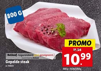 Promoties Gepelde steak - Huismerk - Lidl - Geldig van 13/12/2023 tot 19/12/2023 bij Lidl