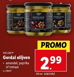 Promoties Gordal olijven - Deluxe - Geldig van 13/12/2023 tot 19/12/2023 bij Lidl