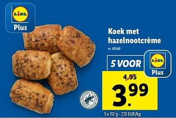 Promoties Koek met hazelnootcrème - Huismerk - Lidl - Geldig van 13/12/2023 tot 19/12/2023 bij Lidl