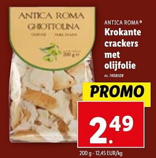 Promoties Krokante crackers met olijfolie - Huismerk - Lidl - Geldig van 13/12/2023 tot 19/12/2023 bij Lidl