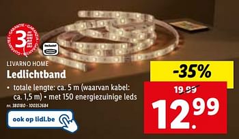 Promoties Ledlichtband - Livarno - Geldig van 13/12/2023 tot 19/12/2023 bij Lidl