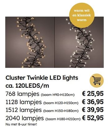 Promoties Cluster twinkle led lights - Huismerk - Multi Bazar - Geldig van 06/11/2023 tot 25/12/2023 bij Multi Bazar
