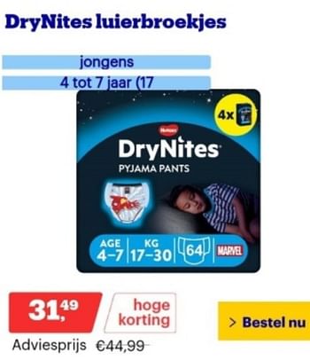 Promoties Drynites luierbroekjes jongens - Huggies - Geldig van 06/12/2023 tot 12/12/2023 bij Bol.com