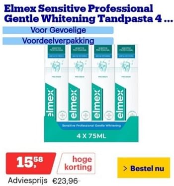 Promoties Elmex sensitive professional gentle whitening tandpasta - Elmex - Geldig van 06/12/2023 tot 12/12/2023 bij Bol.com
