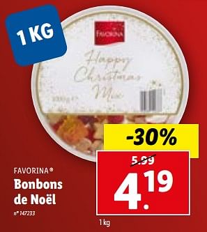 Promotions Bonbons de noël - Favorina - Valide de 13/12/2023 à 19/12/2023 chez Lidl