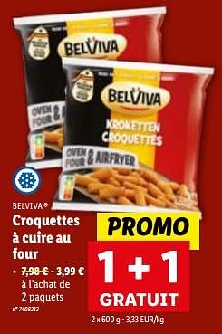 Promotions Croquettes à cuire au four - Belviva - Valide de 13/12/2023 à 19/12/2023 chez Lidl