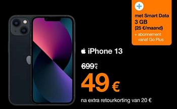 Promoties Apple iphone 13 - Apple - Geldig van 01/12/2023 tot 17/12/2023 bij Orange