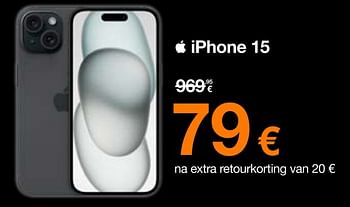 Promoties Apple iphone 15 - Apple - Geldig van 01/12/2023 tot 17/12/2023 bij Orange