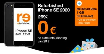 Promoties Apple refurbished iphone se 2020 - Apple - Geldig van 01/12/2023 tot 17/12/2023 bij Orange