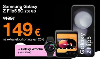 Promoties Samsung galaxy z flip5 5g 256 gb - Samsung - Geldig van 01/12/2023 tot 17/12/2023 bij Orange