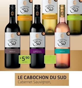 Promoties Le cabochon du sud cabernet sauvignon - Rode wijnen - Geldig van 01/12/2023 tot 14/12/2023 bij BelBev