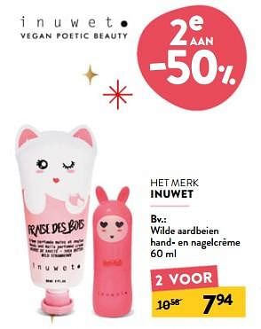 Promoties Wilde aardbeien hand- en nagelcrème - Inuwet - Geldig van 07/12/2023 tot 19/12/2023 bij DI