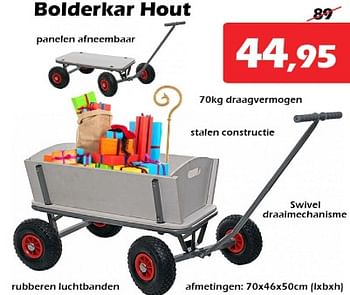 Promoties Bolderkar hout - Huismerk - Itek - Geldig van 30/11/2023 tot 17/12/2023 bij Itek