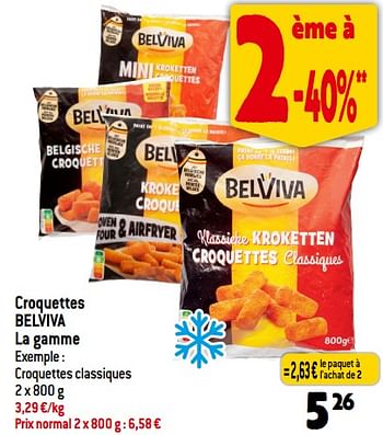 Promotions Croquettes belviva - Belviva - Valide de 06/12/2023 à 12/12/2023 chez Louis Delhaize