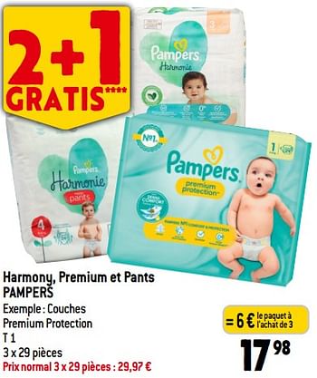 Promotions Harmony, premium et pants pampers - Pampers - Valide de 06/12/2023 à 12/12/2023 chez Louis Delhaize