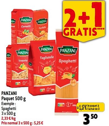 Promotions Panzani spaghetti - Panzani - Valide de 06/12/2023 à 12/12/2023 chez Louis Delhaize