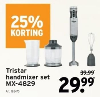 Promoties Tristar handmixer set mx-4829 - Tristar - Geldig van 29/11/2023 tot 12/12/2023 bij Gamma