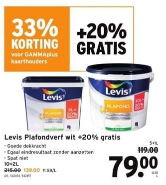 Promoties Levis plafondverf wit - Levis - Geldig van 29/11/2023 tot 12/12/2023 bij Gamma