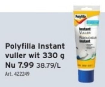 Promoties Polyfilla instant vuller wit - Polyfilla - Geldig van 29/11/2023 tot 12/12/2023 bij Gamma
