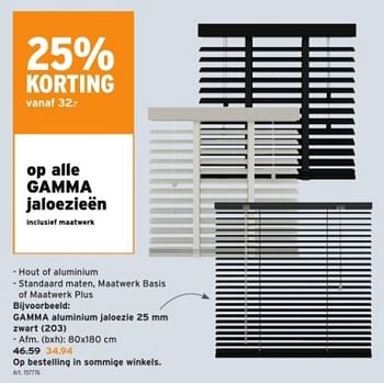 Promoties Gamma aluminium jaloezie zwart - Gamma - Geldig van 29/11/2023 tot 12/12/2023 bij Gamma