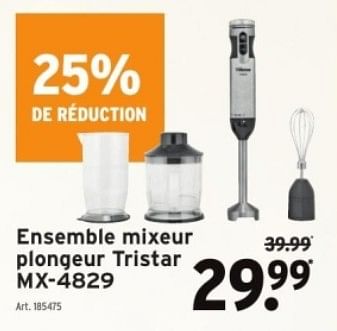 Promotions Ensemble mixeur plongeur tristar mx-4829 - Tristar - Valide de 29/11/2023 à 12/12/2023 chez Gamma