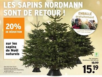 Promotions Sapins de noel nordmann - Produit maison - Gamma - Valide de 29/11/2023 à 12/12/2023 chez Gamma