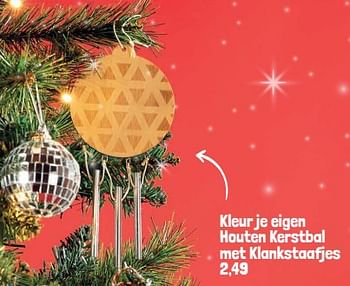 Promoties Kleur je eigen houten kerstbal met klankstaafjes - Huismerk - Lobbes - Geldig van 06/12/2023 tot 24/12/2023 bij Lobbes