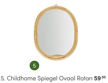Promoties Childhome spiegel ovaal rotan - Childhome - Geldig van 03/12/2023 tot 30/12/2023 bij Baby & Tiener Megastore