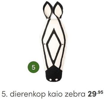 Promoties Dierenkop kaio zebra - Huismerk - Baby & Tiener Megastore - Geldig van 03/12/2023 tot 30/12/2023 bij Baby & Tiener Megastore