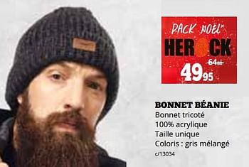 Promotions Bonnet béanie - Herock - Valide de 04/12/2023 à 31/12/2023 chez Dema