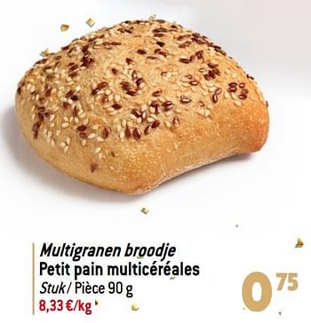 Promoties Multigranen broodje petit pain multicéréales - Huismerk - Match - Geldig van 06/12/2023 tot 31/12/2023 bij Match