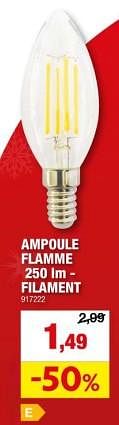 Promoties Ampoule flamme filament - Huismerk - Hubo  - Geldig van 06/12/2023 tot 17/12/2023 bij Hubo