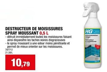 HG Destructeur de moisissures spray moussant - En promotion chez Hubo